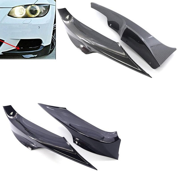 2pcs Carbon Fiber Black Car Front Bumper Splitter Lip Spoiler ABS For BMW 3 Series E92 for M Sport 2006-2010 for BMW 3 Series E93 for M Sport 2007-20