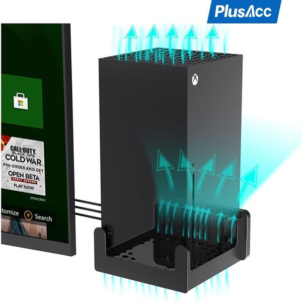 Support mural PlusAcc pour Xbox Series X support de support robuste et peu encombrant avec évents de refroidissement - se fixe sur un mur près de vot