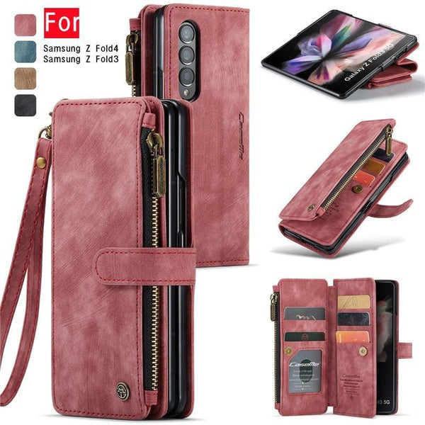 Étui portefeuille en cuir Portable rétro de luxe pour Samsung Galaxy Z pli 4 pli 3 5G porte-carte de protection anti-chocs