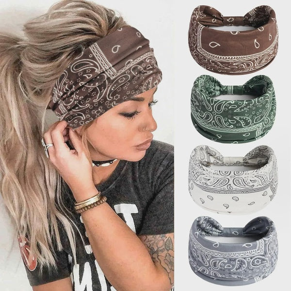 Twisted Wide Hair Bands for Women Wide Turban Workout Headband Fashion Yoga Hair Bands Boho Twisted Thick Hair Accessories