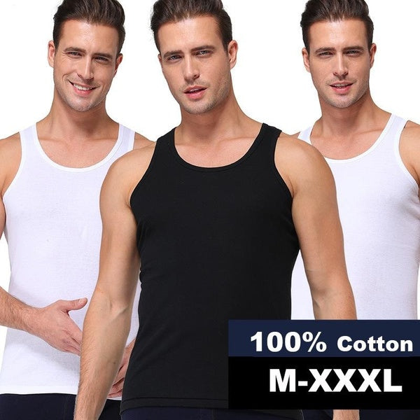 BASICS Men Solid Tank Top Round Neck Ribbed Undershirt Workout Gym Muscle Tee Fitness Bodybuilding Sleeveless T Shirt