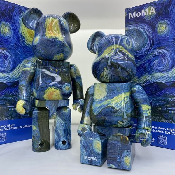 11inch Van Gogh Starry Skyt Bear@brick400 ABS Action Figure 28cm Collection Model Toy with Box