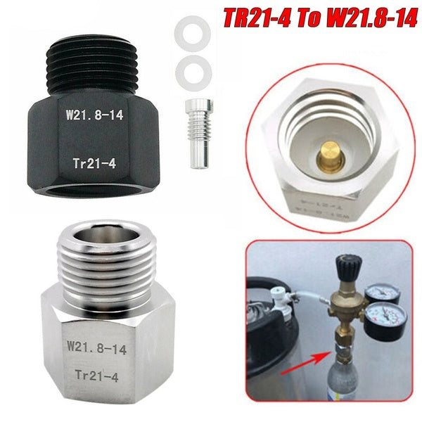 1pc nouveau cylindre TR21-4 à W21.8-14 convertir adaptateur pour aquariophiles poissons d'aquarium ou pour Homebrew pour bière Keg Co2 régulateurs de