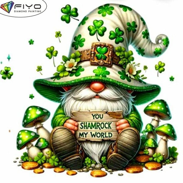 FIYO DIY 5D Clover Dwarf Diamond Painting Full Drill with Number Kits Home and Kitchen Fashion Mosaic Diamond Painting Canvas Wall Decoration Gift Cr