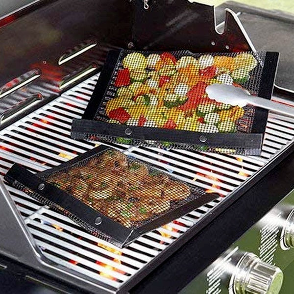 Reusable Non-stick BBQ Grill Mesh Bag Barbecue Baking Isolation Pad Outdoor Picnic Camping BBQ Kitchen Tools Grilling Bag