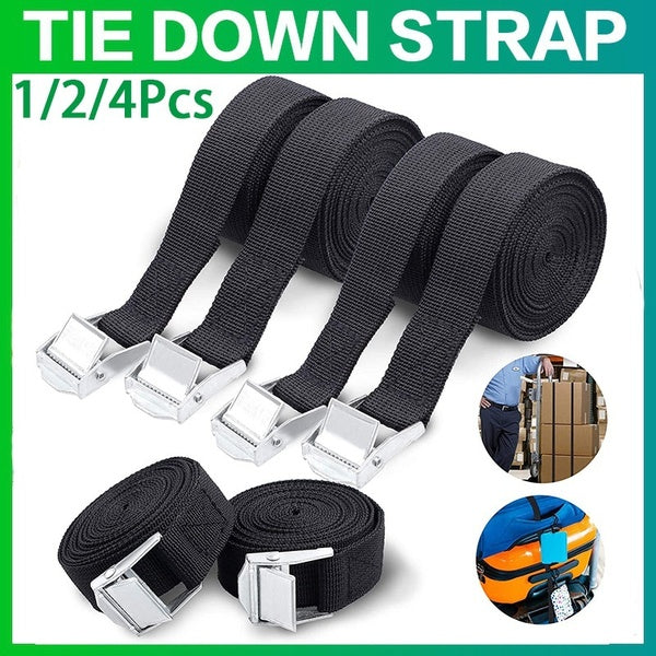 1-2-4pcs Fastener Heavy Duty Car Cargo Tie Down Strap Luggage Truck Tension Rope Multifunctional Bike Ratchet Belt With Buckle