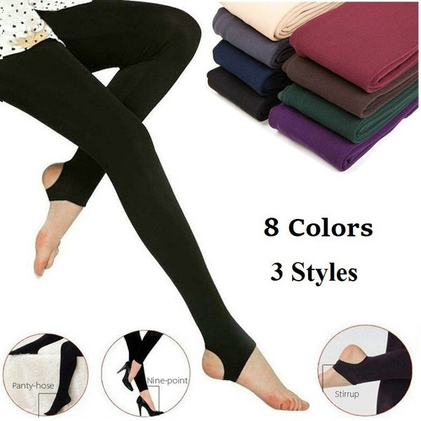 Collants épais doublés de molleton extensible brossé doux pour femmes de la mode Pantalons chauds d'hiver de printemps Leggings chauds (8 couleurs)