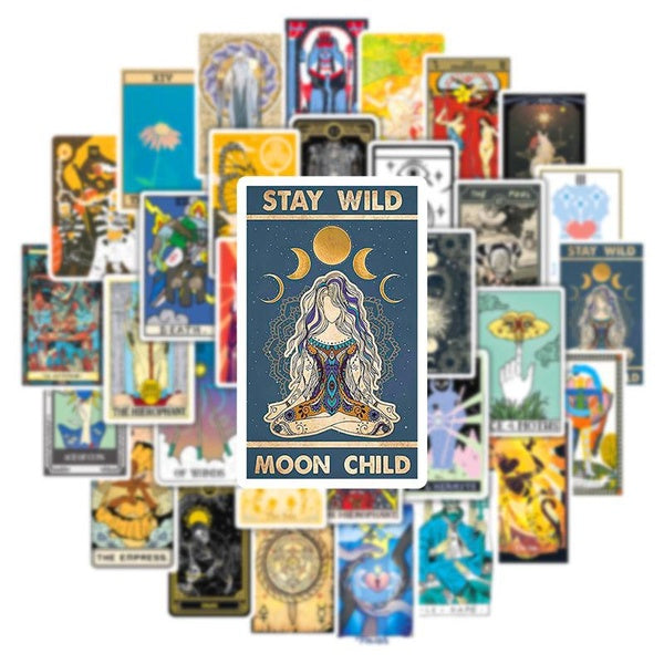 10-50pcs Gothic Tarot Card Stickers Divination Aesthetic graffiti Stickers for DIY Luggage Laptop Skateboard Bicycle Stickers