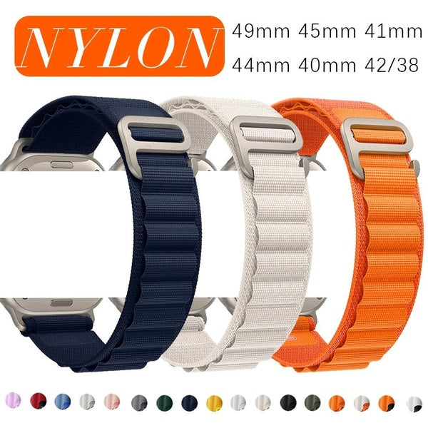 Nylon Sport Strap for Smart Watch Ultra 2-Ultra 49mm 9 8 745mm 41mm 44mm 40mm for Smartwatch Series SE 6 3 5 4 2 1 42mm 38mm, Outdools Breathable Sof