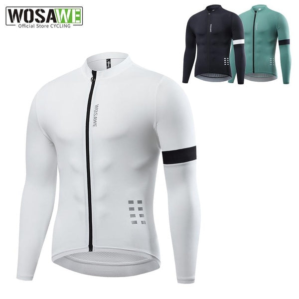 WOSAWE Men's Cycling Jersey Mountain Bike Long Sleeve Tops Quick Dry Breathable