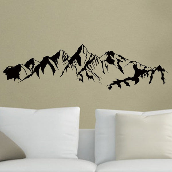Mountain Range Vinyl Wall Stickers Nature Scenery Home Decoration Living Room TV Background Door Sticker Nature View Waterproof