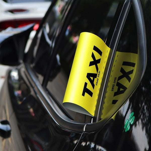 Noizzy Faux Taxi Tag Autocollants De Voiture Fenêtre Latérale Auto Decal Cabine Arrière Pare-Brise Décor Tuning Mode Styling Accessoires