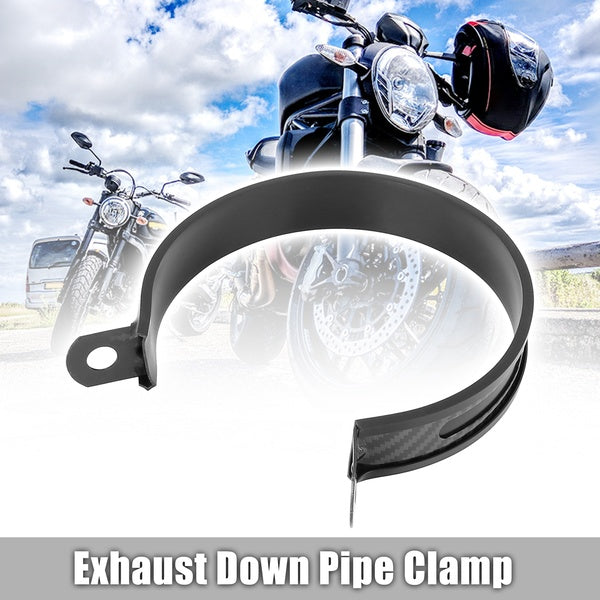 Black-blue-silver 100mm-3.94" Exhaust Down Pipe Clamp Bracket Fastener for Motorcycle