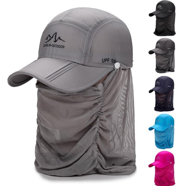 New Foldable Baseball Caps for Men Women Summer UV Protection Sun Cap Face Neck Cover Hiking Hat Outdoor Sport Fishing Hats