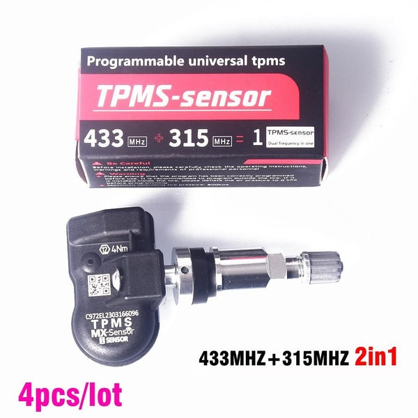 4 pièces voiture TPMS système de capteur de moniteur de pression des pneus 2in1 315MHZ + 433MHz Mx capteur programmable programmation universelle TS5