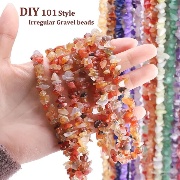 Irregular Freeform Chip Gravel Beads Natural Stone Amethysts Agate Turquoises Crystal Beads For Jewelry Making Diy Bracelet Necklace Earrings Gift 3m