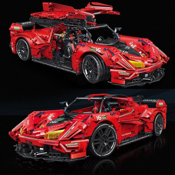 New 2432pcs Red Super Racing Sport Car Model Building Block Brick Educational Assembly Toy Children Boy Gift