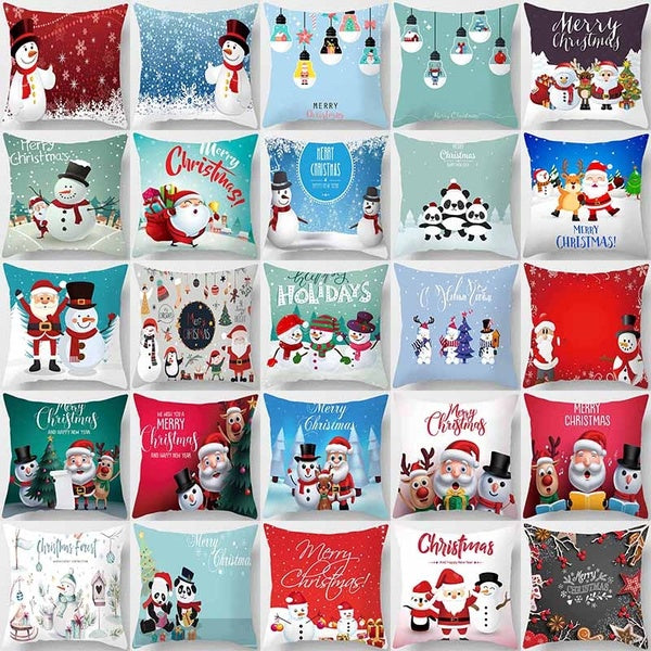 Christmas single-sided printed pillow home decoration car sofa cushion (45*45cm)