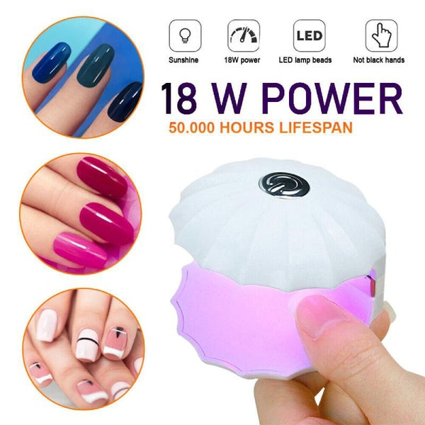 18W Mini Nail LED Lamp, Rechargeable Portable USB Quickly Nail Dryer Mini UV LED Light for Nails,LED Lamp for Gel Nails for Travel Manicure Home DIY