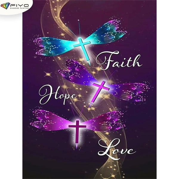 FIYO Butterfly DIY 5D Diamond Painting Full Drill with Number Kits Home and Kitchen Fashion Mosaic Diamond Painting Canvas Wall Decoration Gift Craft