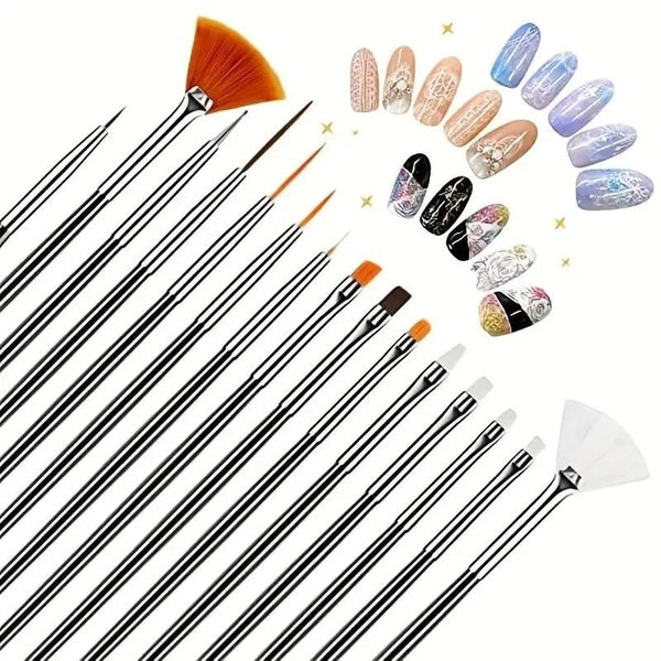 15pcs-Set Nail Art Brush Acrylic UV Gel Paint Spot Nails Nail Art Professional Detail Drawing Pen Nail Polish Brushes Kit