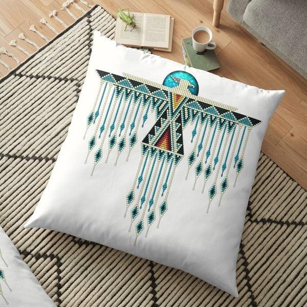 Native American Southwest-style Turquoise Thunderbird Decoration Pillow Case Sofa Waist Throw Cushion Cover Home Decor