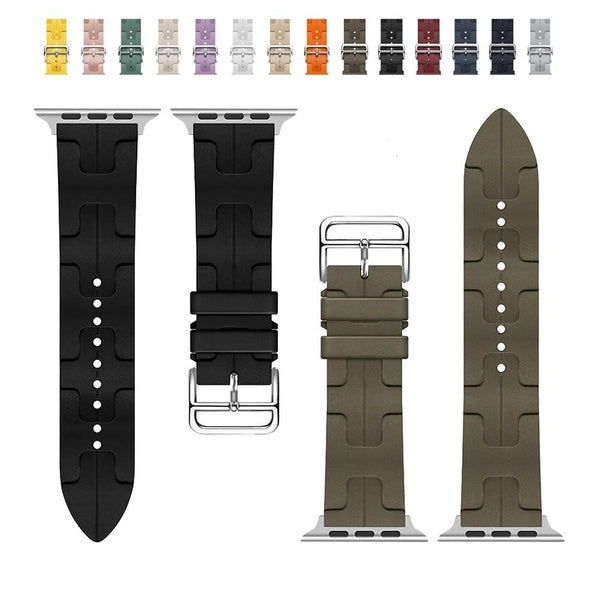 Silicone Band for Smart Watch Ultra 2 -Ultra 49mm 9 8 7 45mm 41mm 44mm for Iwatch Series 6 5 4 3 2 1 42mm 38mm 40mm, Single Tour Tire Tread Sport Bra