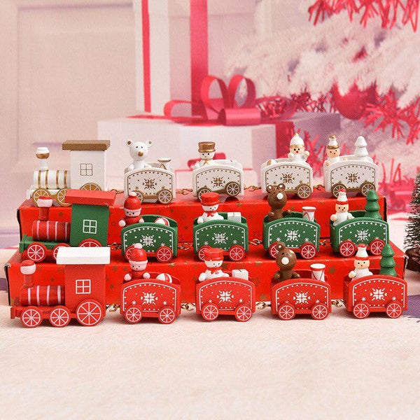 New Year Christmas Wooden Train Dolls Gnomes Xmas Decorations for Home Table Dinner Decor Kids Gifts Christmas Tree Decor