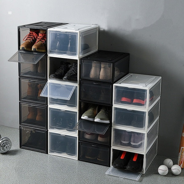 Transparent Shoe Cabinet Storage Racks Organizer Shelf Divider Stacking Drawers Furniture Partition Board Cube Snacks Containers