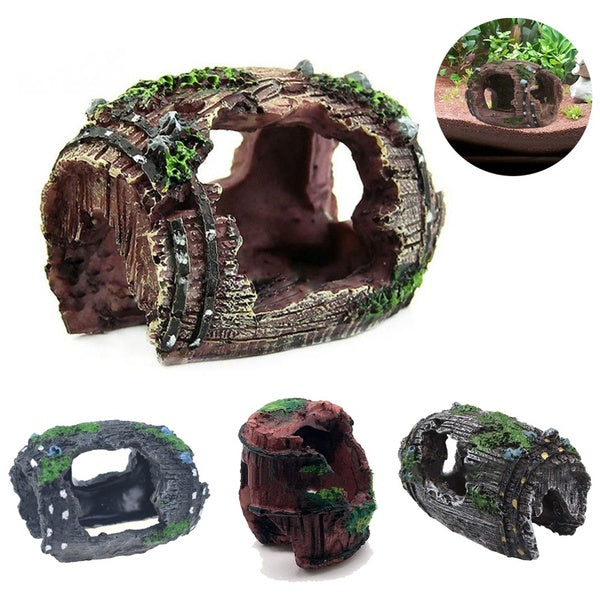 1 Pcs Aquarium Fish Tank Artificielle Baril Résine Ornement Cave Aquarium Fish Tank Décoration Accessoires Pet Accessoires