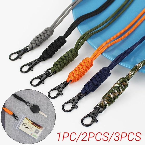 Lanière paracorde avec fermoir à homard, lanière de cou Anti-perte, porte-clés pour clés, porte-Badge de carte d'identité, 1 pièce-2 pièces-3 pièces