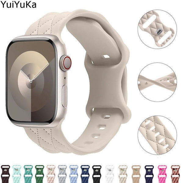 YuiYuKa Silicone Strap for Smart Watch Ultra 2-Ultra 49mm 9 8 7 45mm 41mm for SmartWatch Series SE 6 5 4 3 2 1 44mm 40mm 38mm 42mm, Printing Sport Br