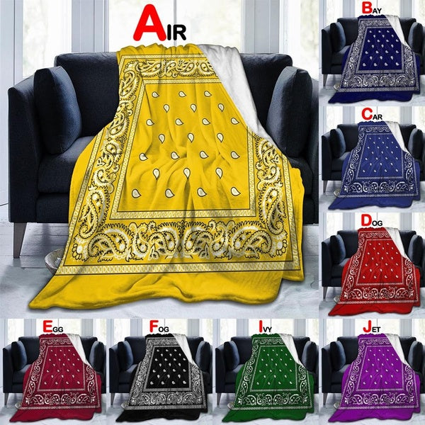 Multicolor Paisley Bandana Pattern Blanket for Beds Sofa Car Super Soft Throw Blanket Flannel Blanket Gifts