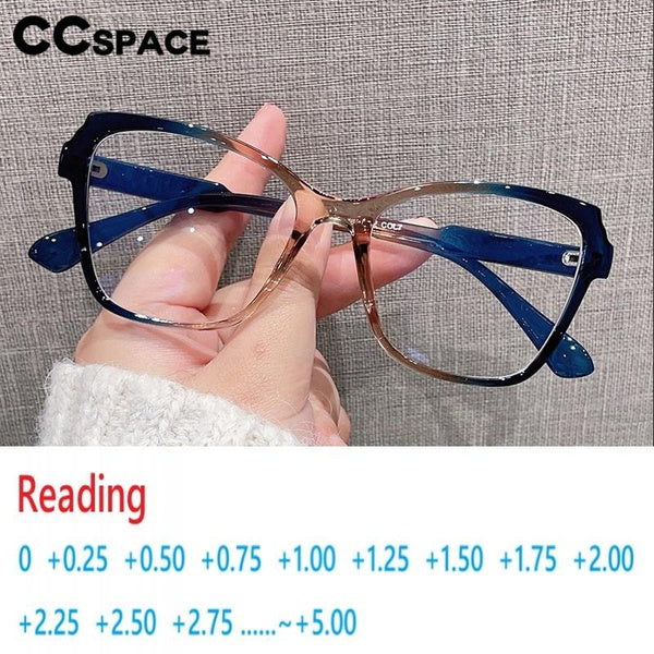 Lunettes de vue irrégulières à blocage de couleur ail de chat pour femmes R904327 Lunettes de lecture européennes et américaines Monture de lunettes