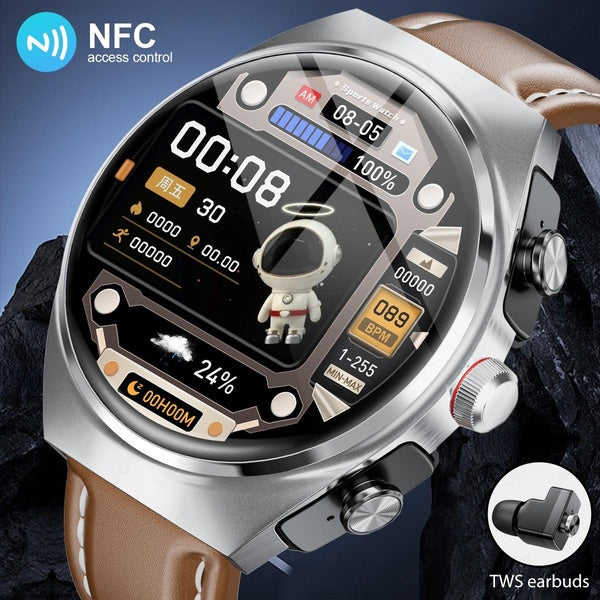 LIGE 2 en 1 TWS écouteurs montre intelligente étanche sans fil Bluetooth casque appel santé pression artérielle sport musique Smartwatch