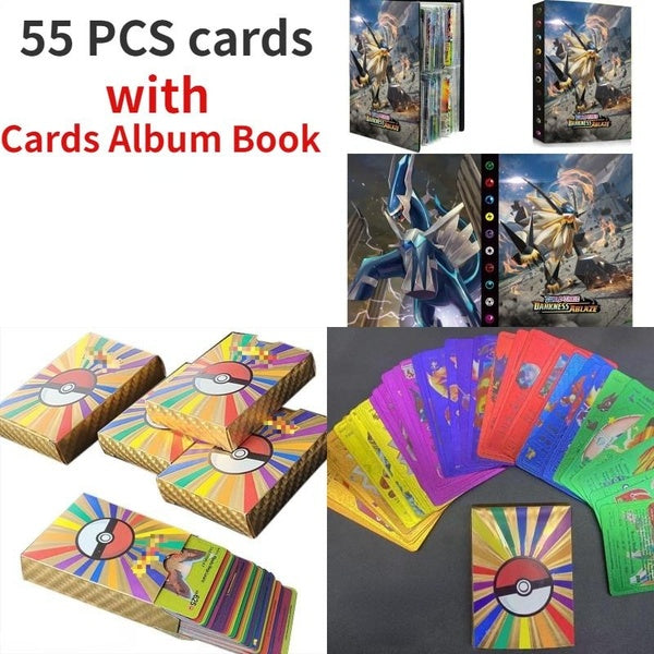 55-360 Pcs-box English rainbow Cards Obsidian Flames with Cards Album Book Game Collection Cards Children's Toy