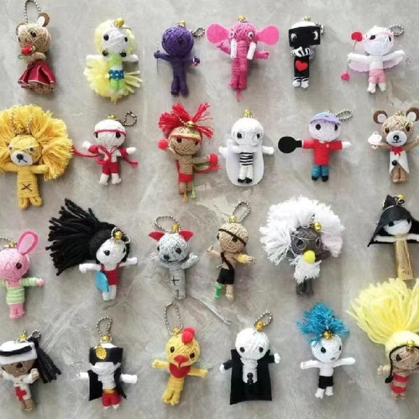 Wholesale New Style Voodoo Doll Keychains Little Voodoo Dolls Accessories Cute Doll Key Chains 12pcs 25pcs