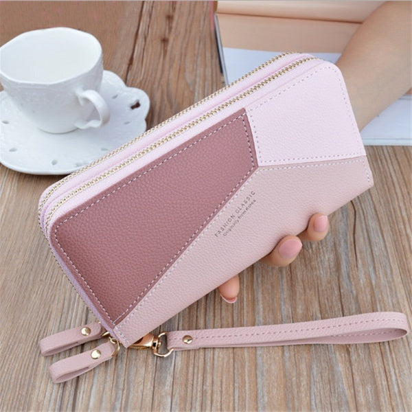 Long Wallet Women Double Zipper Coin Pocket Purse Women Wallets Casual Business Card Holder Double Layer Wallet Women Clutch 4 Colors