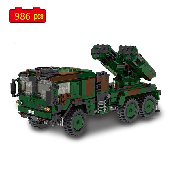 Série militaire seconde guerre mondiale lance-roquettes véhicule blindé arme accessoires bricolage modèle blocs de construction briques jouets cadeau