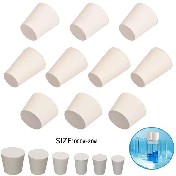 23 sizes 1~26pcs White Solids Rubber Stopper Push-In Sealing Plug Laboratory Rubber Plug Pipe Tank wine bottle Tapered Hole Bung