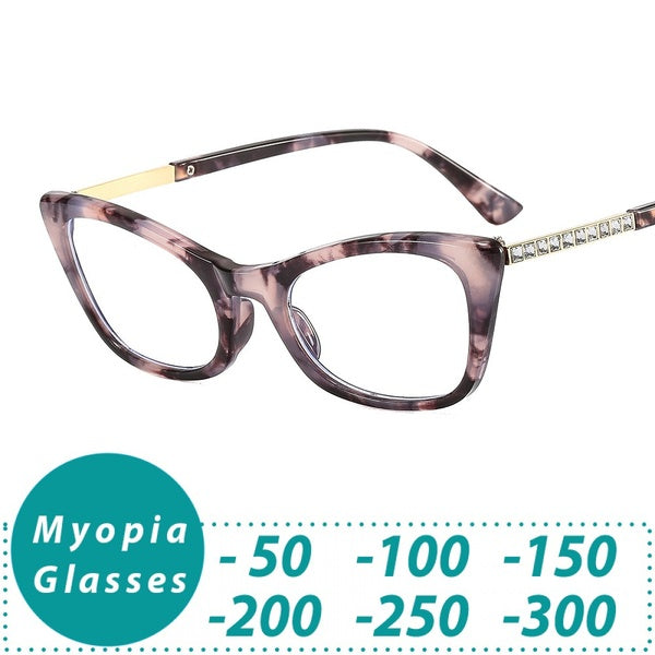 Myopia glasses M53318 prescription glasses women's new cat's eye butterfly frame glasses lady's popular diamond inlaid candy color optical glasses fa