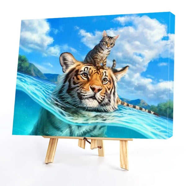 Tiger FIYO Diy Oil Paint by Numbers Kits for Adults and Kids Beginner on Canvas Fashion Oil Painting Wall Art for Gift( No Frame )