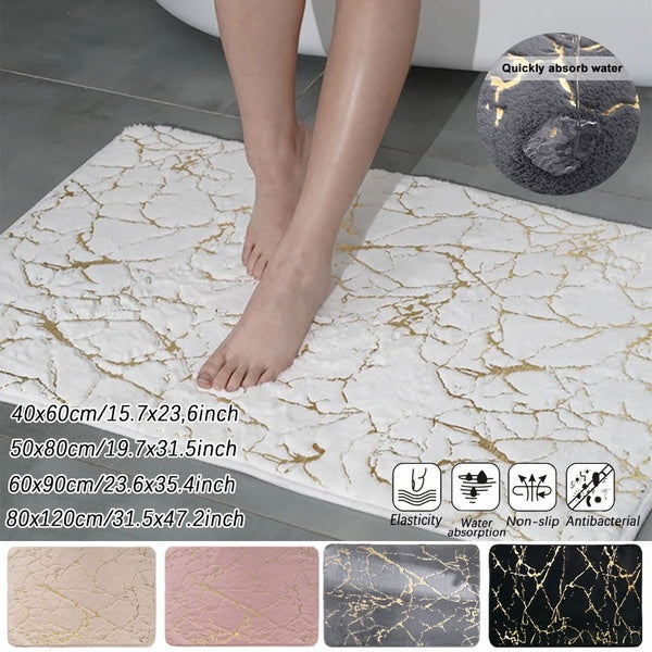 Bathroom Super Absorbent Floor Mats 4 Sizes Washable Non-Slip Bathroom Shower Mats Home Decor for Bathroom, Tub and Shower