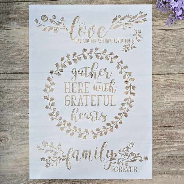 A4 A3 A2 Size DIY Craft Layering Family Love Stencil For Wall Painting Scrapbooking Stamping Stamp Album Decorative Embossing Paper Card