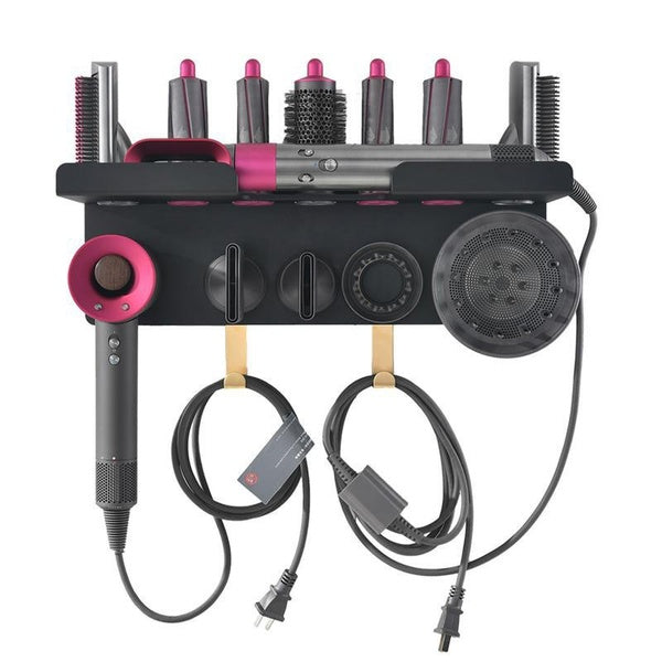 Wall-mounted Hair Dryer Hanger Airwrap Dryer and Hair Curler Storage Shelf Hair Care Tool Storage Rack Bathroom Organizer