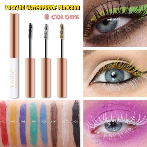 Cross-border coloured mascara primer, waterproof and sweatproof without smudging the slender curls of thick white mascara