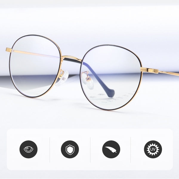 Metal Anti Blue Light Blocking Glasses Frame Men & Women Computer Games Goggles Reading Eyeglasses Optical Spectacle Frame MJ6003