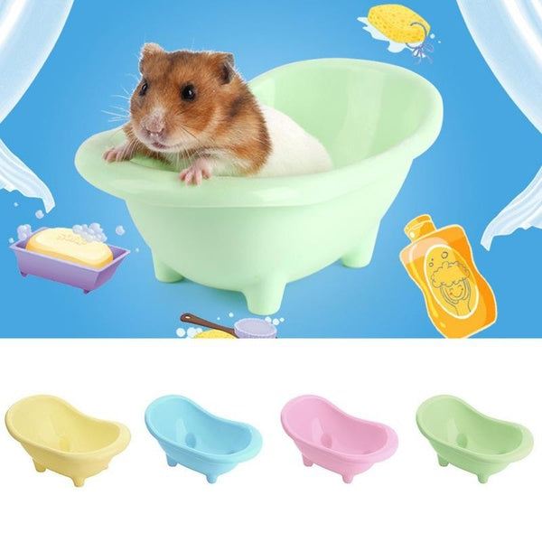 Mini Small ABS Plastic Pet Hamsters Bathtub Bathing Small Mouse Bathroom Sand Bath Basin Toy Cage Decor