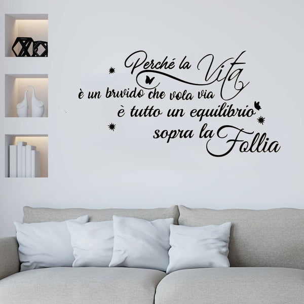Italian Singer Inspirational Quote Wall Sticker Bedroom Kids Room Italian Music Star Song Quote Wall Decal Living Room Vinyl