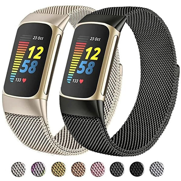 Stainless Steel Band For Fitbit Charge 6 5 Band, Magnetic Metal Replacement Wristband Watchband Bracelet Strap Accessories For Fitbit Charge 5 Watch Matron Inn